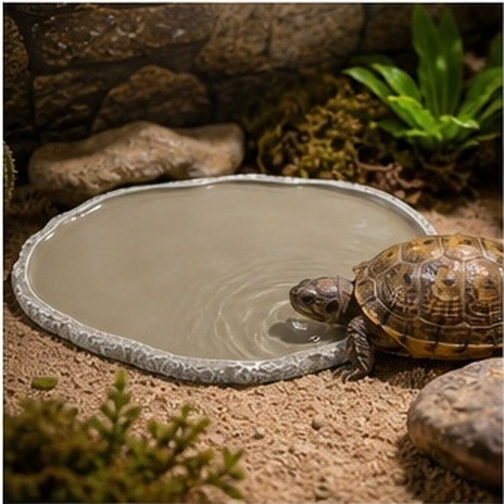 Water Dish Reptile - Haustier-Futterteller aus Harz, rutschfeste, stabile Reptilien-Futterschale,