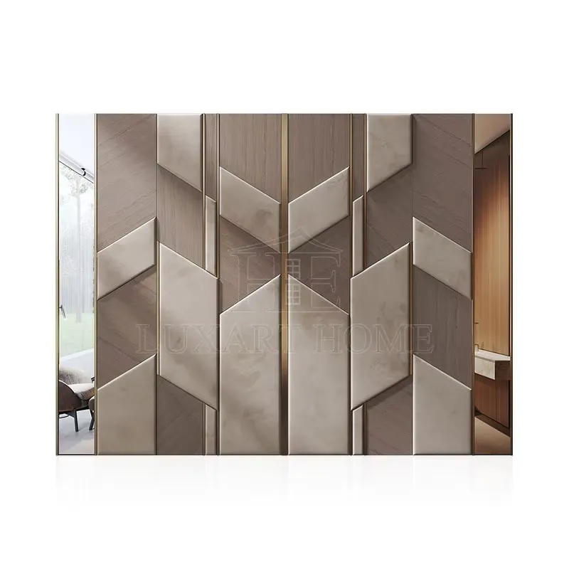 Pvc Panel Background - Personalisiertes Villa-Schlafzimmer Hintergrundwand-Dekoration Gepolstertes Stoff-Wandpaneel Kopfteil