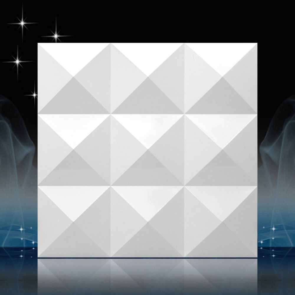 Pvc Panel Background - Weißes 3D-Wandpaneel 50*50cm Geprägte Textur Fotohintergrundplatte