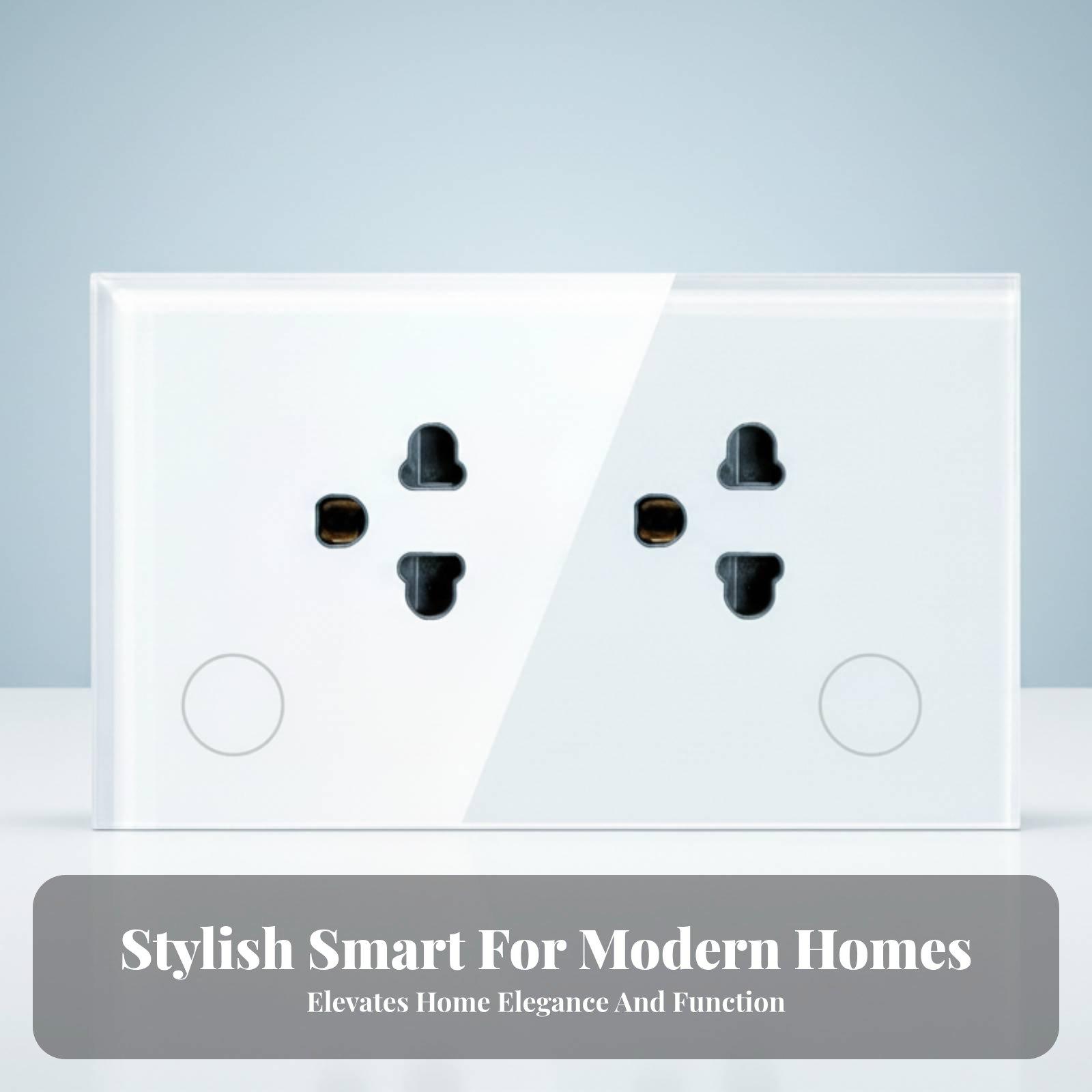 Timer Dual Outlet - Matter-fähige WLAN-Wandsteckdose mit Doppelausgang für Smart